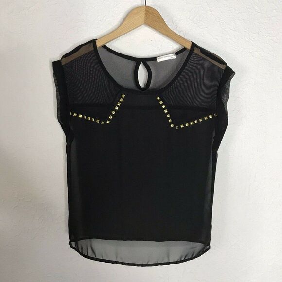 A’gaci Women’s Sheer Black Round Neck Top Medium - Picture 7 of 7